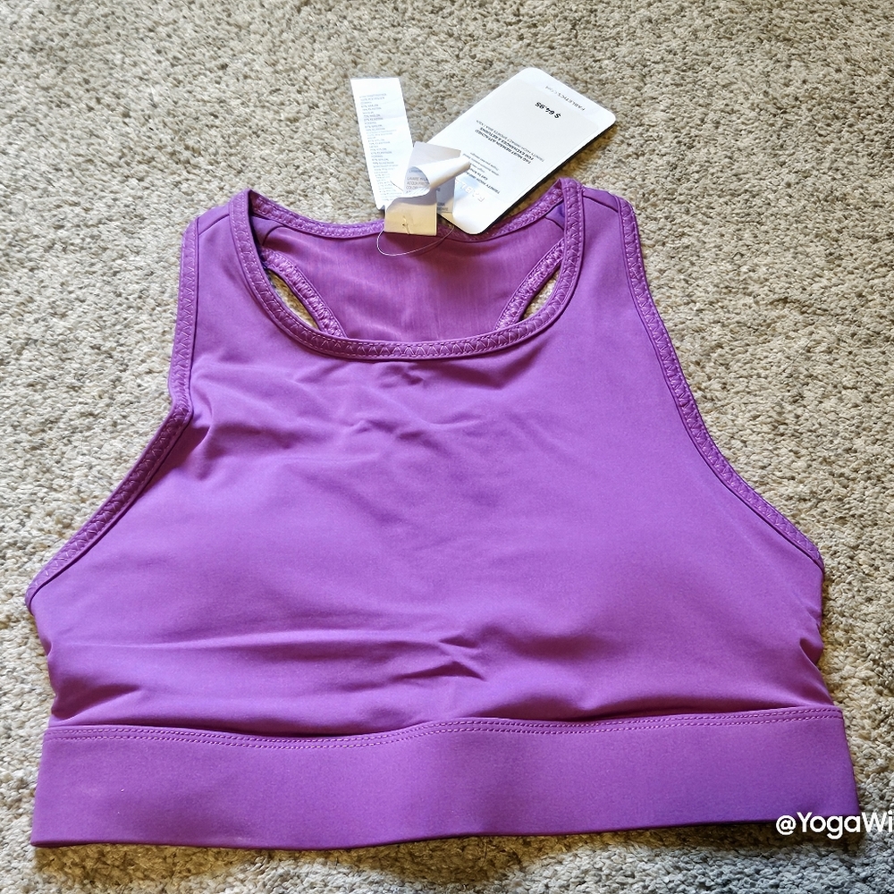NWT Fabletics Trinity high impact sports bra XS orchid purple triple back pocket